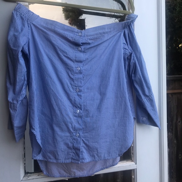 Off the shoulder Aqua top - Picture 2 of 3